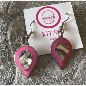 Mexico Sterling Albalone Earrings